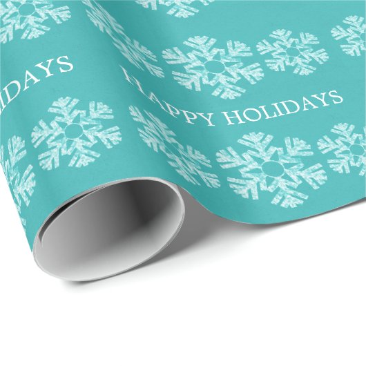 Aquamarines Schneeflockenpapier Geschenkpapier (Rolleneckpunkt)