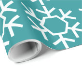 Aquamarines Schneeflockenpapier Geschenkpapier (Rolleneckpunkt)