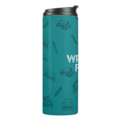 Aquamarines Schreiben von Fuel Travel Mug Thermosbecher (Nach links gedreht)