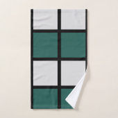 Aquamarines schwarz gekreuztes Muster Badhandtuch Set (Handtuch)