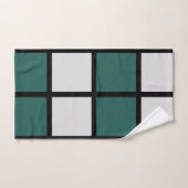 Aquamarines schwarz gekreuztes Muster Badhandtuch Set (Handtuch)