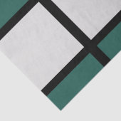 Aquamarines schwarz gekreuztes Muster Seidenpapier (Detail)