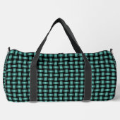 Aquamarines Schwarz-Weave-Muster Duffle Bag (Vorderseite)