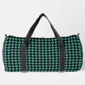 Aquamarines Schwarz-Weave-Muster Duffle Bag (Rückseite)
