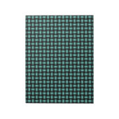 Aquamarines Schwarz-Weave-Muster Notizblock (Rotiert)