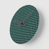 Aquamarines Schwarz-Weave-Muster Runde Wanduhr (Winkel)