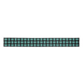 Aquamarines Schwarz-Weave-Muster Satinband (Vorderseite)