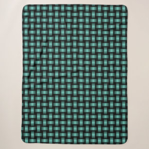 Aquamarines Schwarz-Weave-Muster Sherpadecke