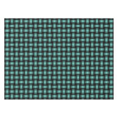 Aquamarines Schwarz-Weave-Muster Tischdecke (Vorderseite (Horizontal))