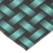 Aquamarines Schwarz-Weave-Muster Tischdecke (Schrägansicht)