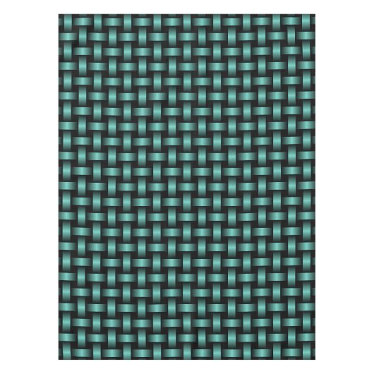 Aquamarines Schwarz-Weave-Muster Tischdecke (Vorderseite)