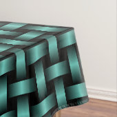 Aquamarines Schwarz-Weave-Muster Tischdecke (Beispiel)