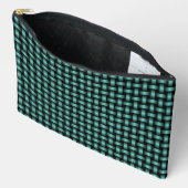 Aquamarines Schwarz-Weave-Muster Zubehörtasche (Offen)