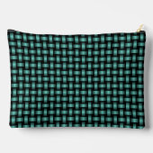 Aquamarines Schwarz-Weave-Muster Zubehörtasche (Rückseite)