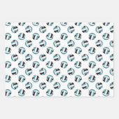 aquamarines schwarzes Mannschaftsfarben, Volleybal Geschenkpapier Set (Vorderseite 3)