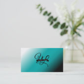 Aquamarines schwarzes Ombre Custom Visitenkarte (Stehend Vorderseite)