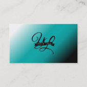 Aquamarines schwarzes Ombre Custom Visitenkarte (Vorderseite)