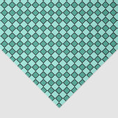 Aquamarines Schwarzes Prüfbrett-Muster Seidenpapier (Ausschnitt)