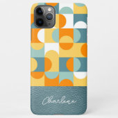 Aquamarines Seafoam Green Orange Retro Art Muster iPhone Hülle (Rückseite)