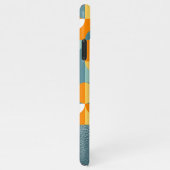 Aquamarines Seafoam Green Orange Retro Art Muster iPhone Hülle (Rechte Seite)