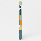 Aquamarines Seafoam Green Orange Retro Art Muster iPhone Hülle (Linke Seite)