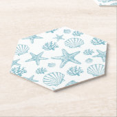 Aquamarines Seashell Starfish Strandmuster Untersetzer (angewinkelt)