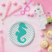 Aquamarines Seepferd Beach Thema Baby Dusche Telle Pappteller (Party)