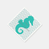 Aquamarines Seepferd Beach Themed Baby Dusche Napk Serviette (Ecke)