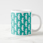 Aquamarines Seepferd Muster 1 Jumbo-Tasse (Rechts)
