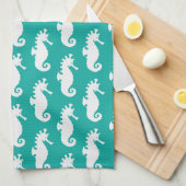 Aquamarines Seepferd Muster 1 Küchentuch (Viertel Falte)