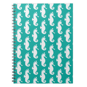 Aquamarines Seepferd Muster 1 Notizblock