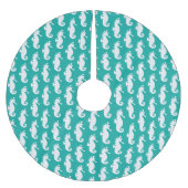 Aquamarines Seepferd Muster 1 Polyester Weihnachtsbaumdecke (Vorderseite)