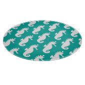 Aquamarines Seepferd-Muster 1 Schneidebrett (Ecke)
