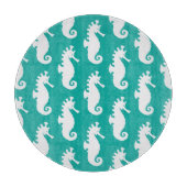 Aquamarines Seepferd-Muster 1 Schneidebrett (Vorderseite)