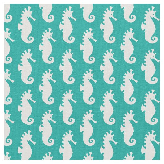 Aquamarines Seepferd-Muster 1 Stoff (Nahaufnahme)