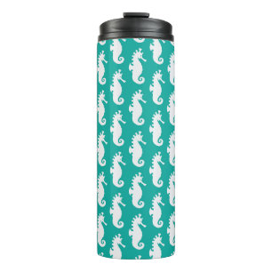 Aquamarines Seepferd Muster 1 Thermosbecher