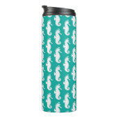 Aquamarines Seepferd Muster 1 Thermosbecher (Nach rechts gedreht)
