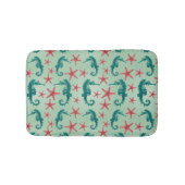 Aquamarines Seepferd Muster 2 Badematte (Vorderseite)