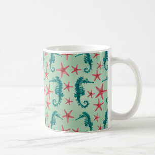 Aquamarines Seepferd Muster 2 Kaffeetasse
