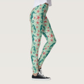 Aquamarines Seepferd-Muster 2 Leggings (Rechts)