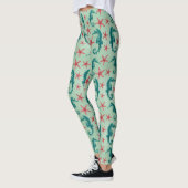 Aquamarines Seepferd-Muster 2 Leggings (Links)