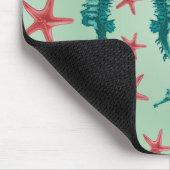 Aquamarines Seepferd Muster 2 Mousepad (Ecke)