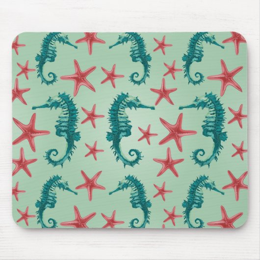 Aquamarines Seepferd Muster 2 Mousepad (Vorne)