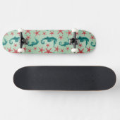 Aquamarines Seepferd-Muster 2 Skateboard (Horizontal)