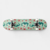 Aquamarines Seepferd-Muster 2 Skateboard (Horizontal)