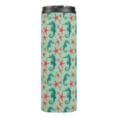 Aquamarines Seepferd-Muster 2 Thermosbecher (Rückseite)