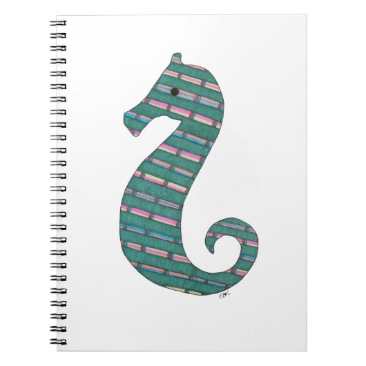 Aquamarines Seepferd-Notebook Notizblock (Vorderseite)