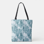 Aquamarines Seepferd Ozeanmuster Tote Tasche (Rückseite)