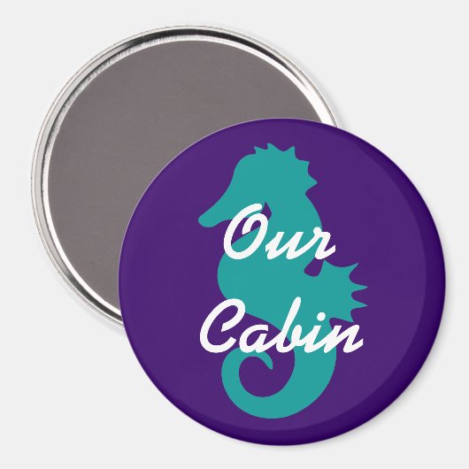 Aquamarines Seepferdchen Magnet (Vorderseite/Rückseite)