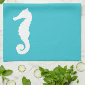 Aquamarines SeeSeepferd Geschirrtuch (Gefaltet)